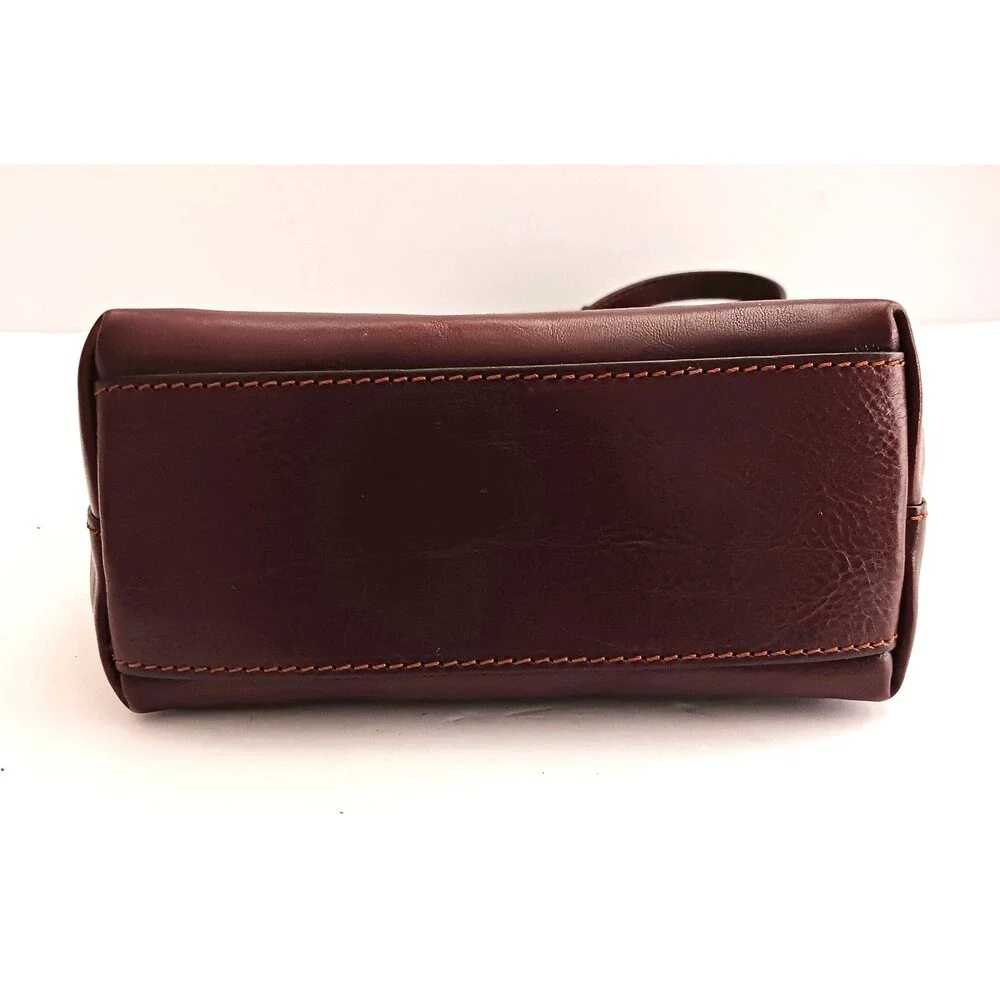 Floto Cognac Brown Leather Crossbody Bag Made in Italy 8X6